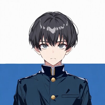 Anime boy in school uniform