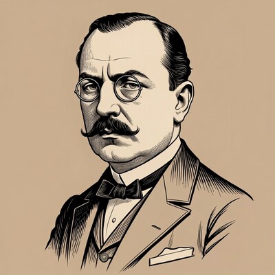 Man with mustache and glasses