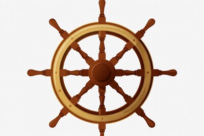 Wooden Ship Steering Wheel