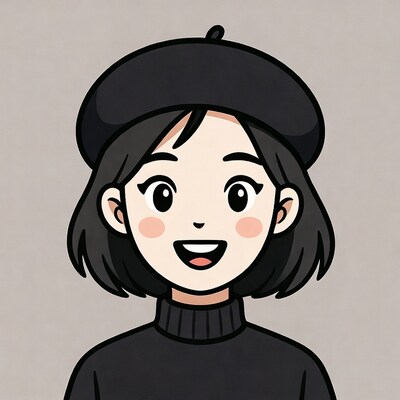 Smiling woman in black beret