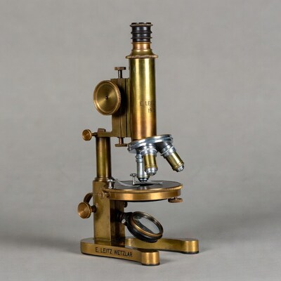 Vintage brass microscope