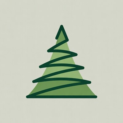 Green Christmas tree illustration