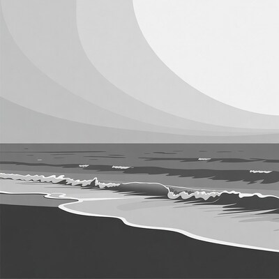 Minimalist ocean waves illustration