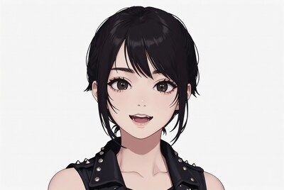 Anime girl with black hair