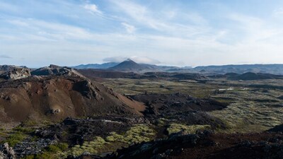 Icelandic volcanic landscape with moss