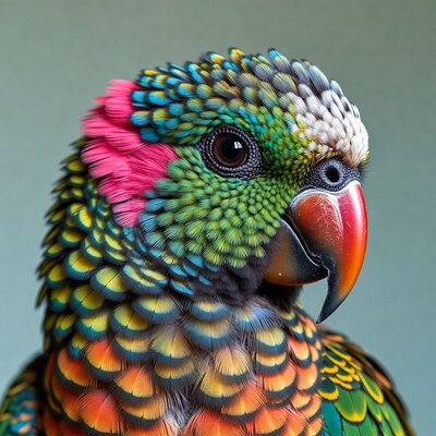 Colorful parrot close up