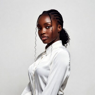 Young African woman in white shirt