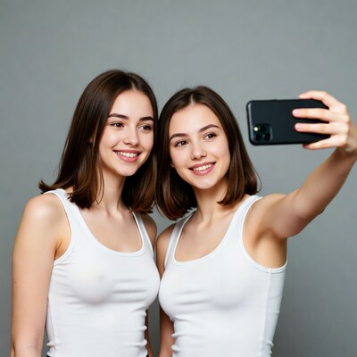 Two women taking selfie