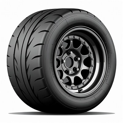 Black car tire with rim