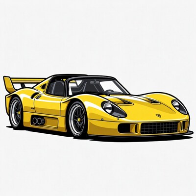 Yellow sports car illustration