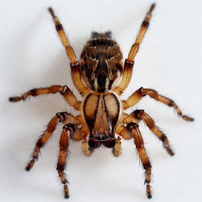 Jumping spider on white background