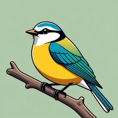 Colorful bird on branch