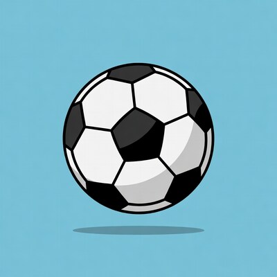 Soccer ball on blue background