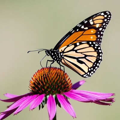 Monarch butterfly on purple coneflower