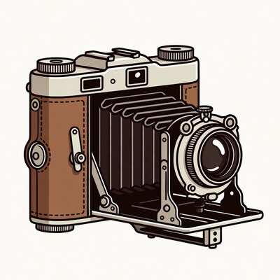 Vintage camera with bellows