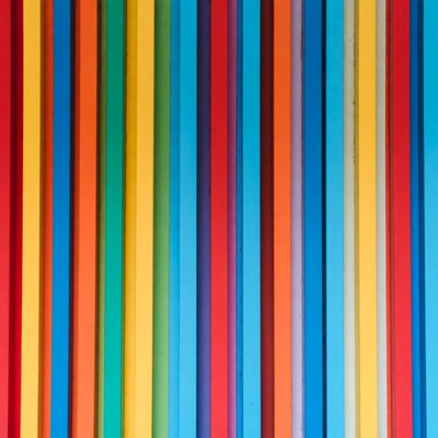 Colorful wooden sticks in rows