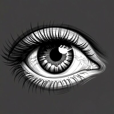 Detailed human eye illustration