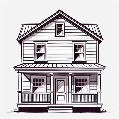 Two story house with porch