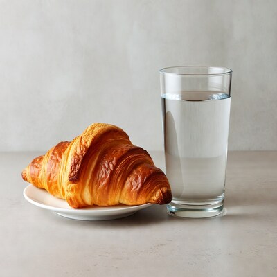 Croissant and glass of water