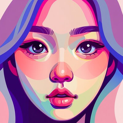 Colorful woman face illustration