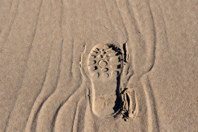 Footprint in sand