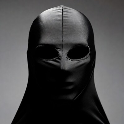 Black balaclava mask close up