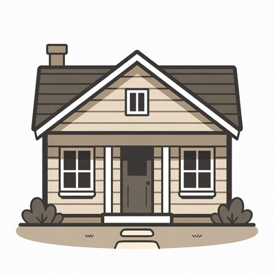 Cartoon house with porch