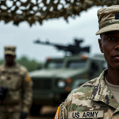 US Army soldier in camouflage