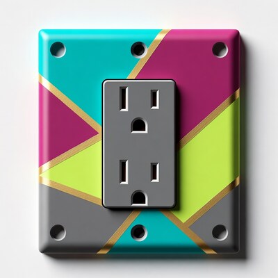Colorful geometric outlet cover