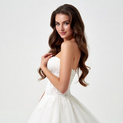 Woman in white wedding dress