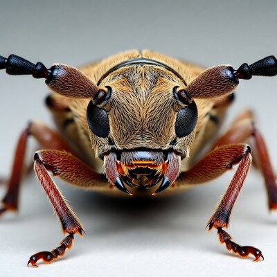 Close up of beetle head