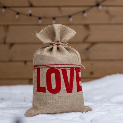 Burlap Sack with Love Text