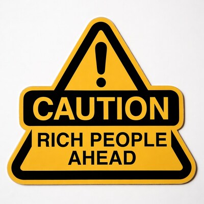 Caution Rich People Ahead Sign