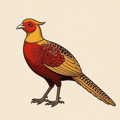 Golden Pheasant Illustration