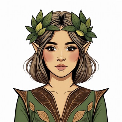 Elf woman with leaf crown
