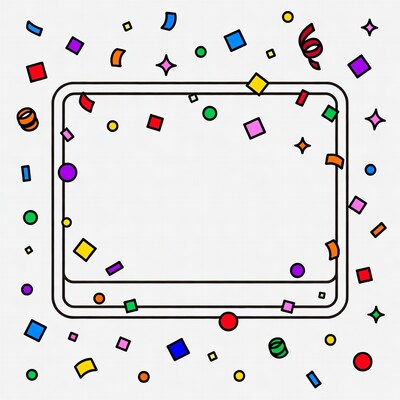 Colorful confetti frame