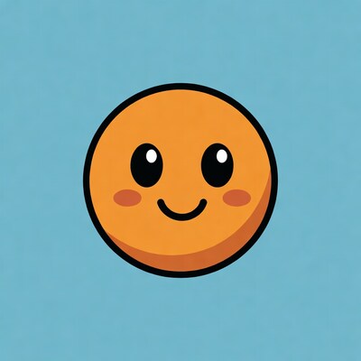 Smiling orange emoji face