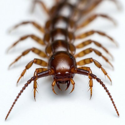 Brown centipede close up