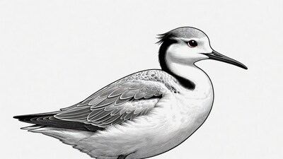Black and white bird illustration