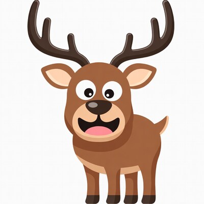 Cartoon reindeer with antlers