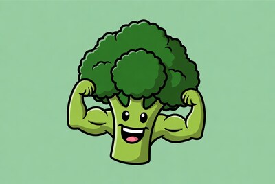 Muscular Broccoli Flexing Arms