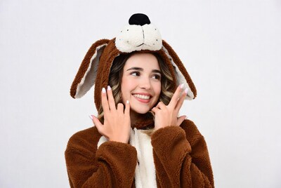 Woman in dog costume