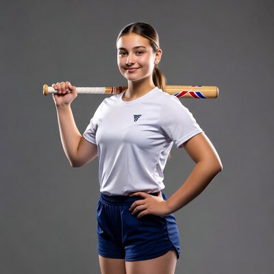 Young woman holding baseball bat