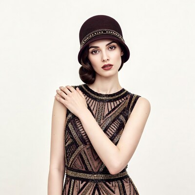 Woman in Beaded Flapper Dress