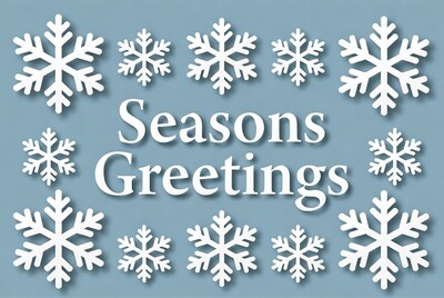 Seasons Greetings with Snowflakes