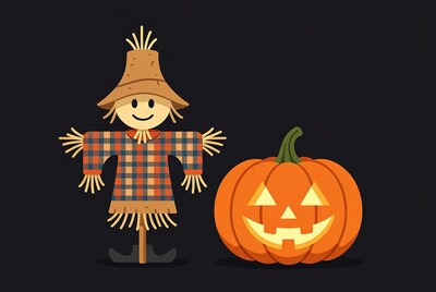 Scarecrow and Jack O Lantern