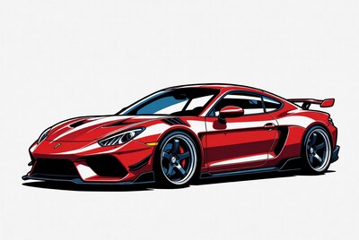 Red sports car illustration