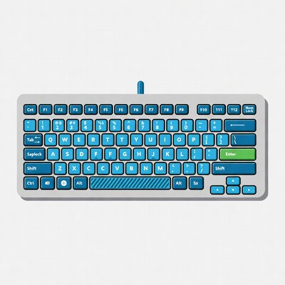 Blue and gray computer keyboard