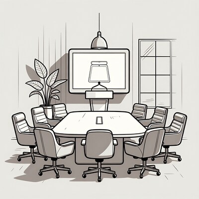 Empty conference room with table