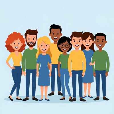 Diverse group of smiling people